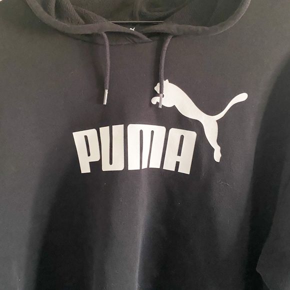 PUMA Black Cropped Athletic Signature Hoodie - Picture 3 of 7